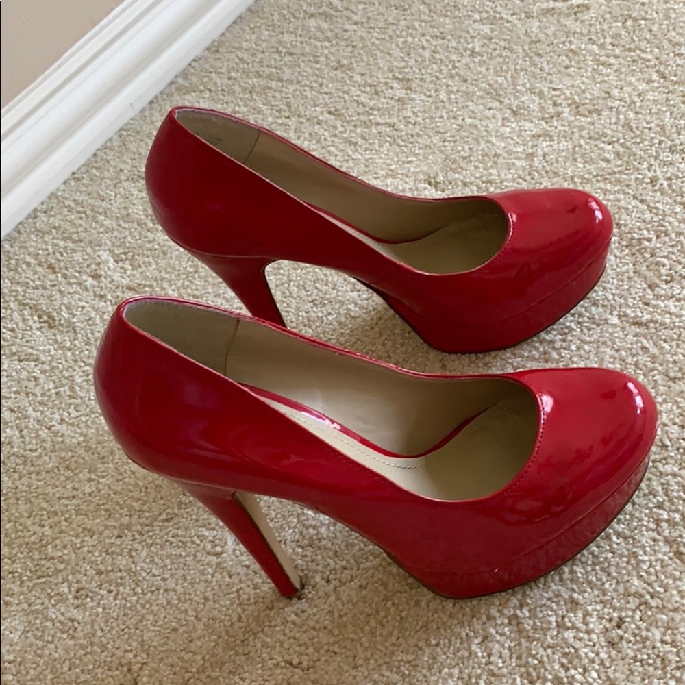 Aldo red leather pumps